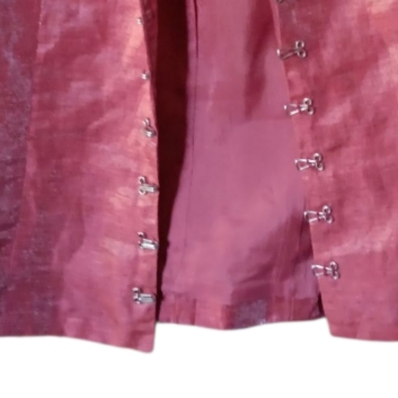 Cache Metallic Red Hook Metal Button Lined Blazer SZ 4 - Picture 4 of 7